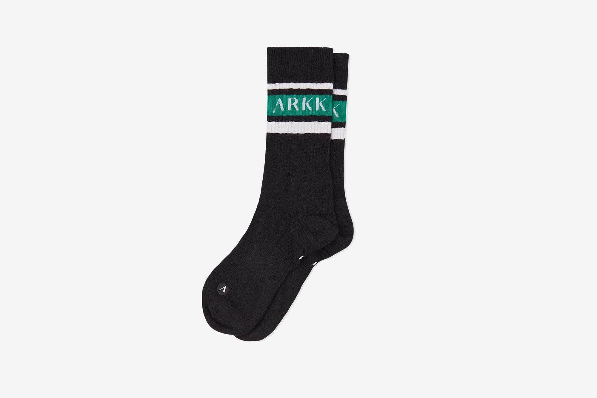 ARKK Accessories The High Sock - Striped Black Soft Teal Socks